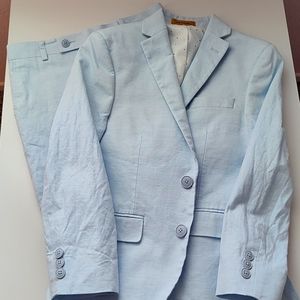 Boys Class Club Linen Blend Suit size 10 Baby Blue